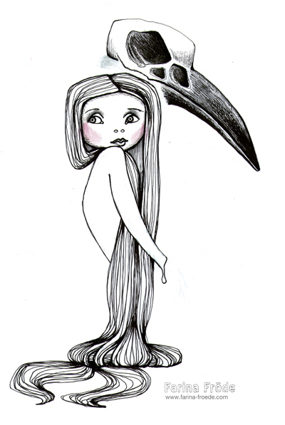 Rabenmädchen Illustration