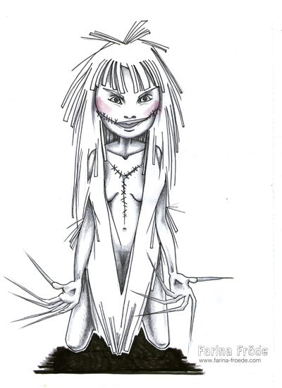 Mädchen mit Krallen Illustration